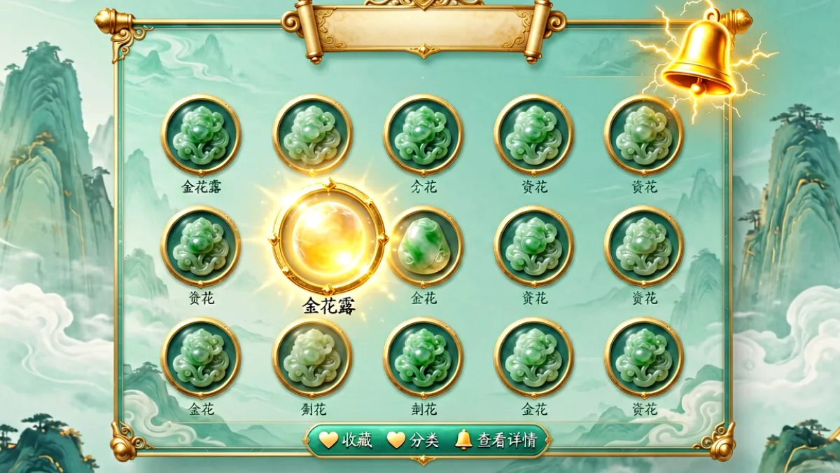 哥要搞蝴蝶谷资源管理界面，展示金花露存量与谷历事件通知入口